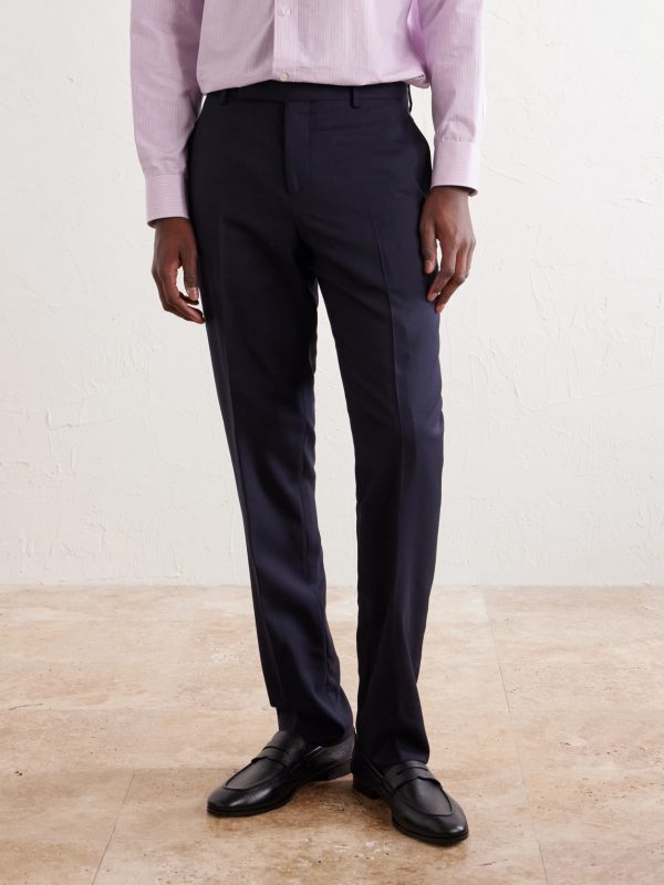 Straight-Leg Pleated Wool Suit Trousers - FR Straight-Leg Pleated Wool Suit Trousers - FR