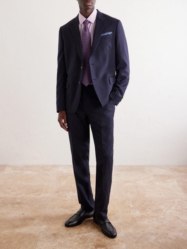 Straight-Leg Pleated Wool Suit Trousers - OU Straight-Leg Pleated Wool Suit Trousers - OU