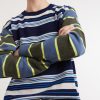 Striped Wool and Cotton-Blend Sweater - CU Striped Wool and Cotton-Blend Sweater - CU