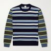 Striped Wool and Cotton-Blend Sweater Striped Wool and Cotton-Blend Sweater
