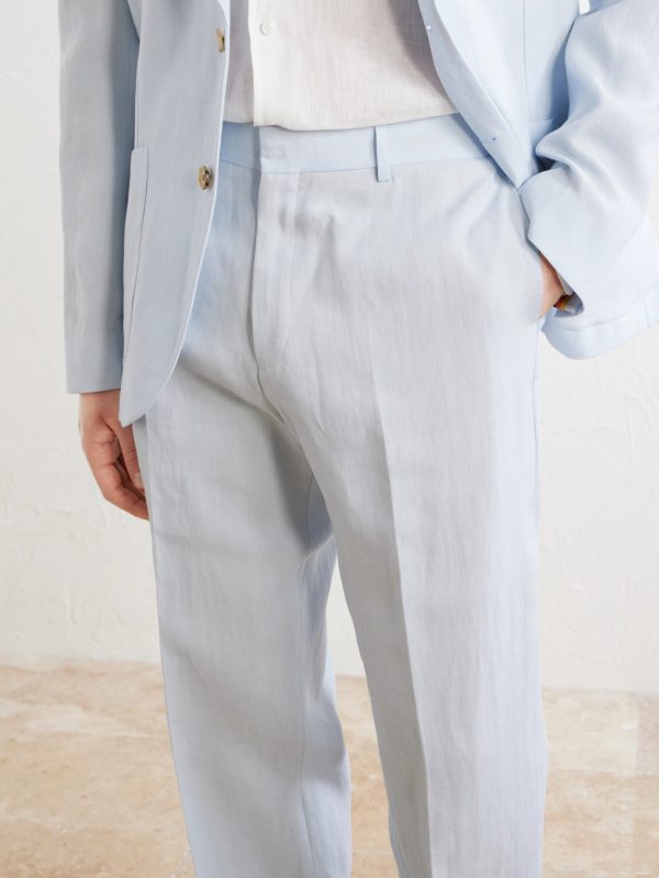 Straight-Leg Linen Suit Trousers - CU Straight-Leg Linen Suit Trousers - CU