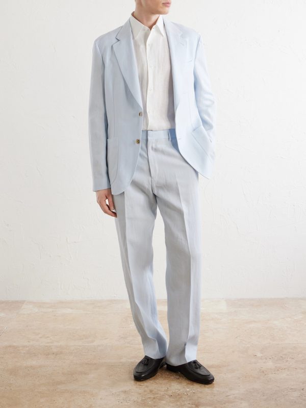 Straight-Leg Linen Suit Trousers - OU Straight-Leg Linen Suit Trousers - OU