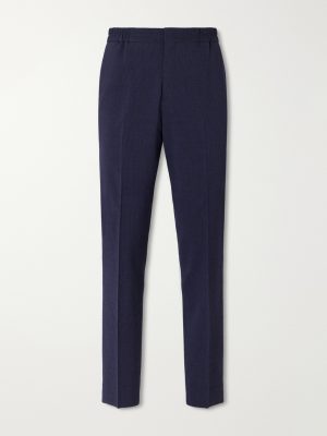 Straight-Leg Wool-Blend Seersucker Suit Trousers
