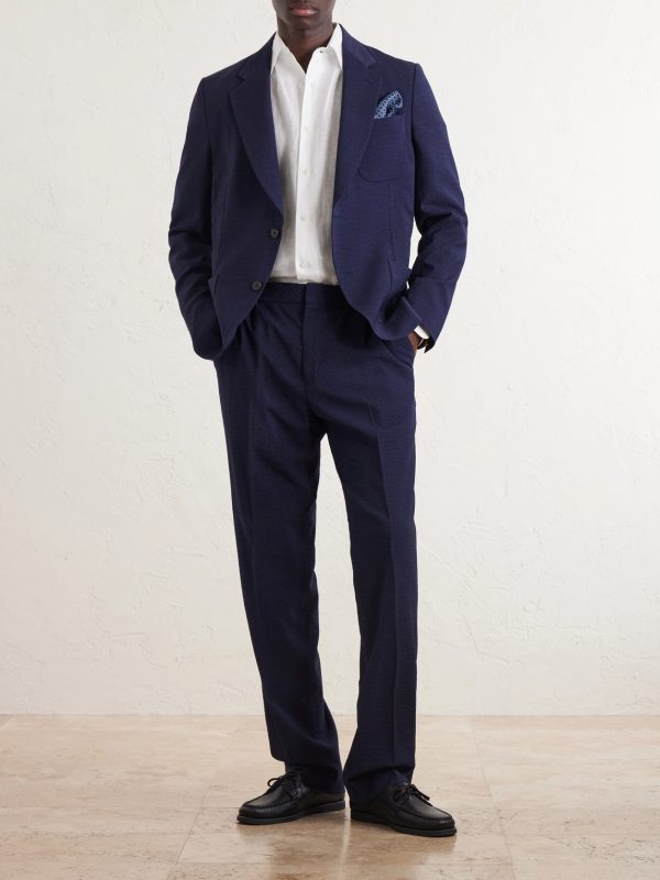 Straight-Leg Wool-Blend Seersucker Suit Trousers - OU Straight-Leg Wool-Blend Seersucker Suit Trousers - OU