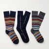 Pack of Three Striped Cotton-Blend Socks