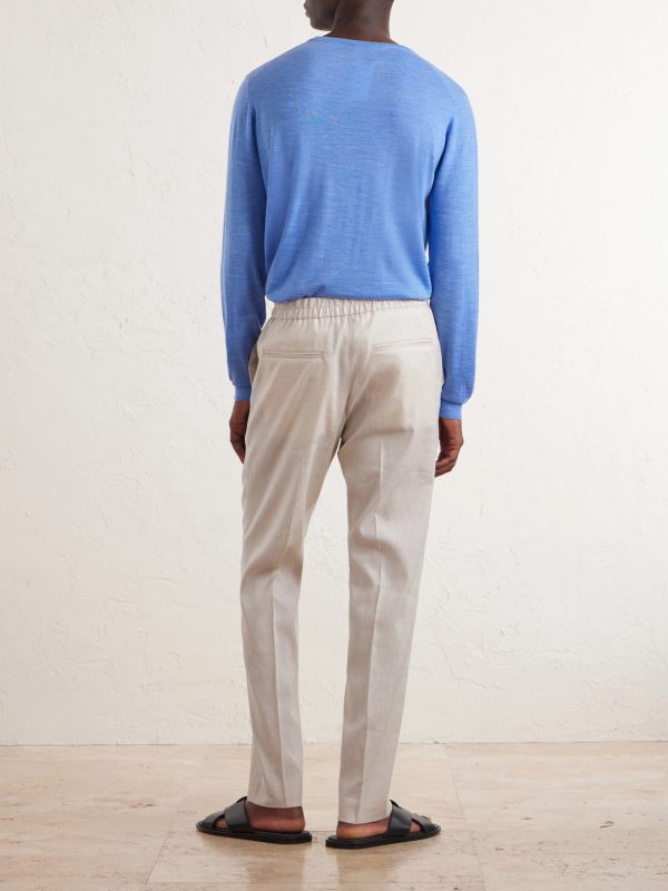 Straight-Leg Linen and Wool-Blend Trousers - BK Straight-Leg Linen and Wool-Blend Trousers - BK