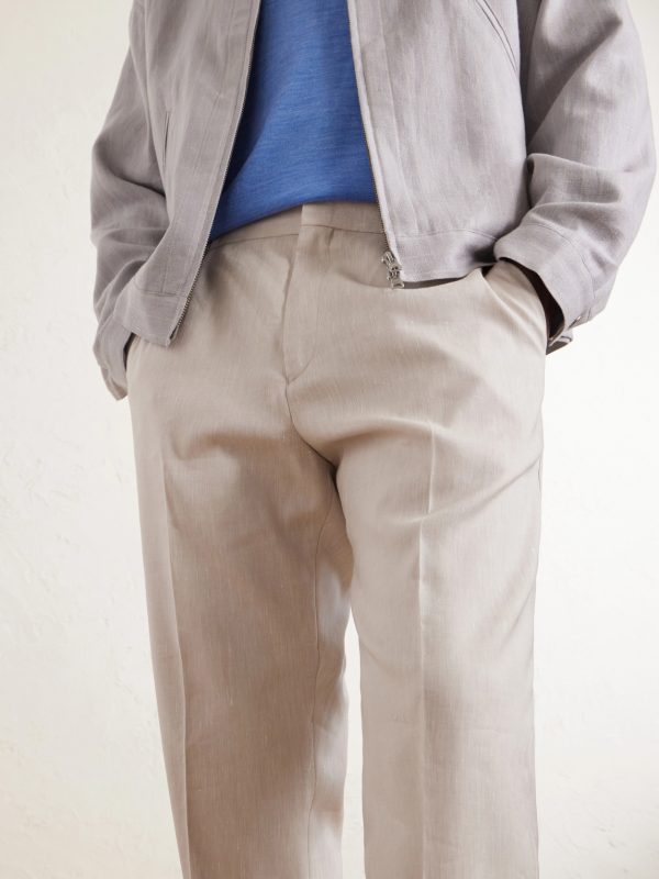 Straight-Leg Linen and Wool-Blend Trousers - CU Straight-Leg Linen and Wool-Blend Trousers - CU