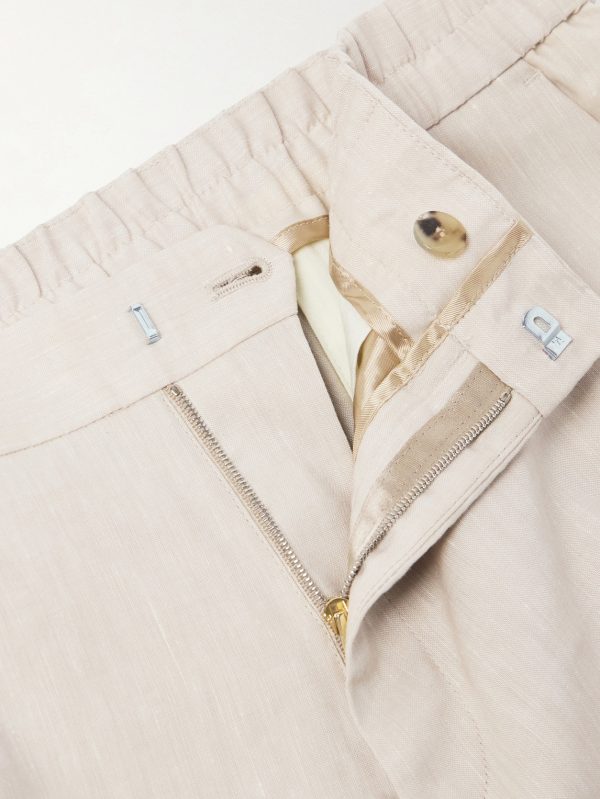 Straight-Leg Linen and Wool-Blend Trousers - E1 Straight-Leg Linen and Wool-Blend Trousers - E1