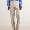 Straight-Leg Linen and Wool-Blend Trousers - FR Straight-Leg Linen and Wool-Blend Trousers - FR