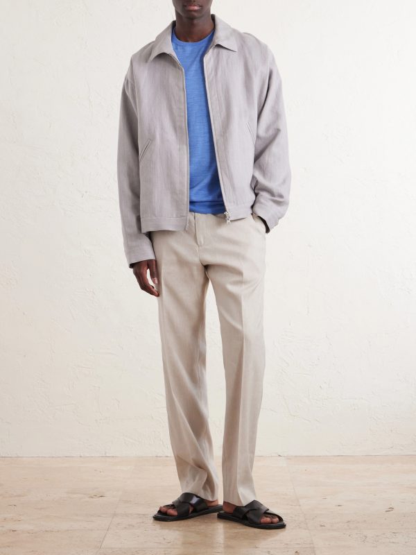 Straight-Leg Linen and Wool-Blend Trousers - OU Straight-Leg Linen and Wool-Blend Trousers - OU