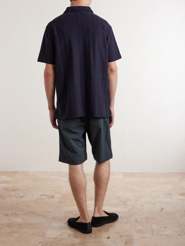 Organic Herringbone Cotton-Piqué Polo Shirt - BK Organic Herringbone Cotton-Piqué Polo Shirt - BK