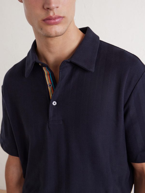 Organic Herringbone Cotton-Piqué Polo Shirt - CU Organic Herringbone Cotton-Piqué Polo Shirt - CU