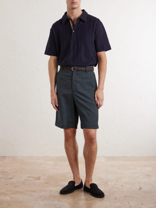 Organic Herringbone Cotton-Piqué Polo Shirt - OU Organic Herringbone Cotton-Piqué Polo Shirt - OU
