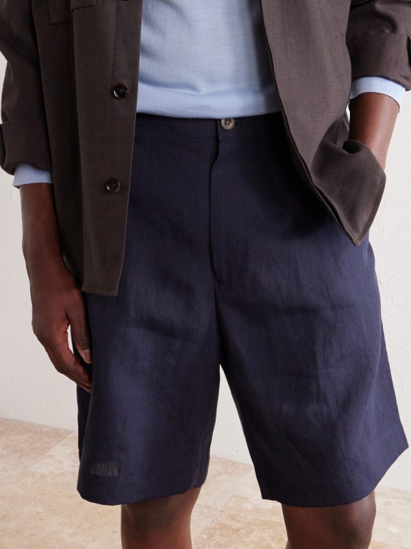 Straight-Leg Linen Shorts - CU Straight-Leg Linen Shorts - CU