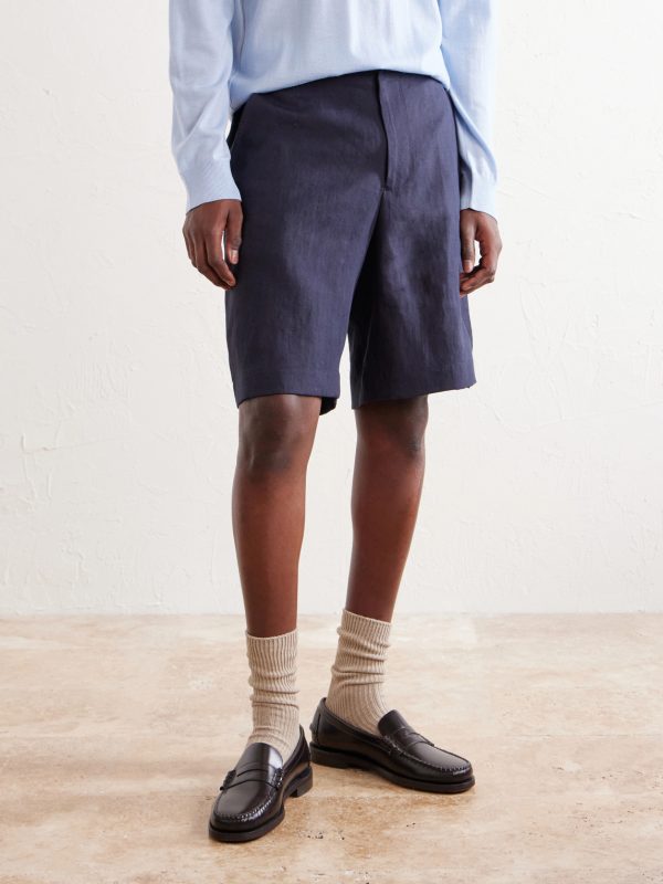 Straight-Leg Linen Shorts - FR Straight-Leg Linen Shorts - FR