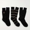 Pack of Three Striped Cotton-Blend Socks Pack of Three Striped Cotton-Blend Socks