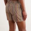 Short-Length Striped Swim Shorts - BK Short-Length Striped Swim Shorts - BK