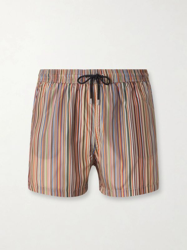 Short-Length Striped Swim Shorts Short-Length Striped Swim Shorts