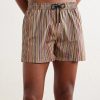 Short-Length Striped Swim Shorts - OU Short-Length Striped Swim Shorts - OU