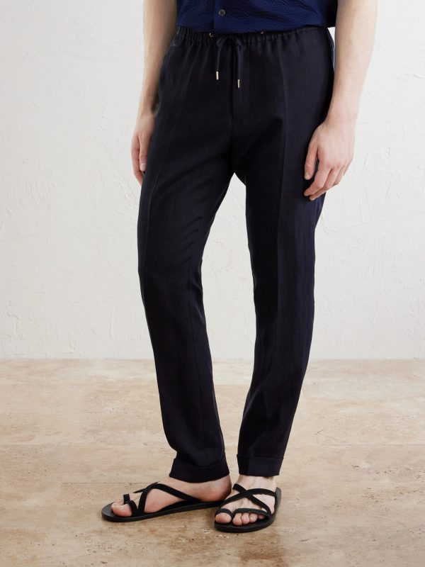 Straight-Leg Linen Trousers - FR Straight-Leg Linen Trousers - FR