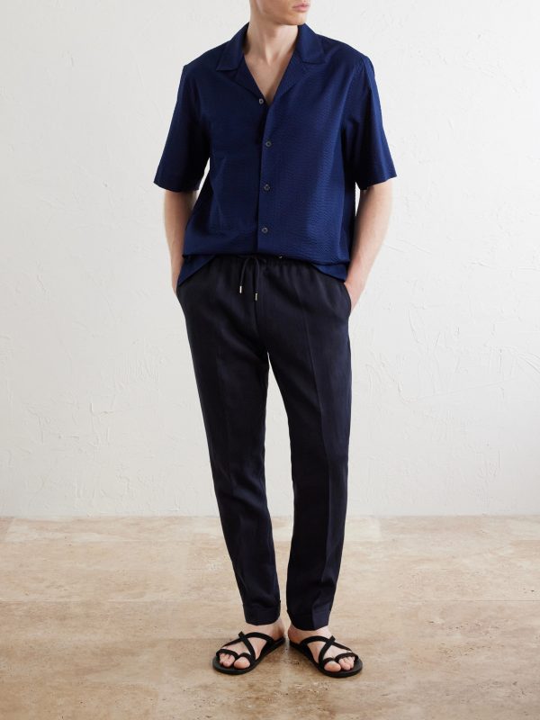 Straight-Leg Linen Trousers - OU Straight-Leg Linen Trousers - OU