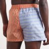 Dual-tone Straight-Leg Striped Swim Shorts - BK Dual-tone Straight-Leg Striped Swim Shorts - BK