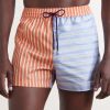 Dual-tone Straight-Leg Striped Swim Shorts - FR Dual-tone Straight-Leg Striped Swim Shorts - FR