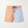 Dual-tone Straight-Leg Striped Swim Shorts Dual-tone Straight-Leg Striped Swim Shorts