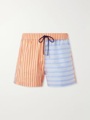 Dual-tone Straight-Leg Striped Swim Shorts Dual-tone Straight-Leg Striped Swim Shorts