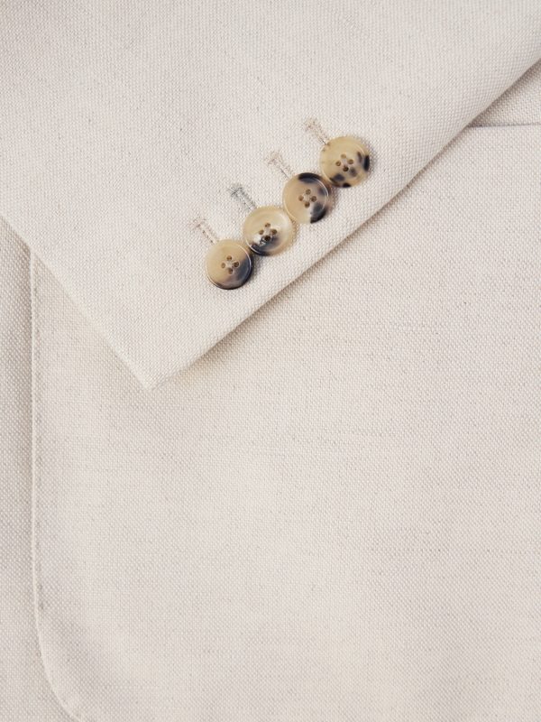 Double-Breasted Linen and Cotton-Blend Blazer - E1 Double-Breasted Linen and Cotton-Blend Blazer - E1