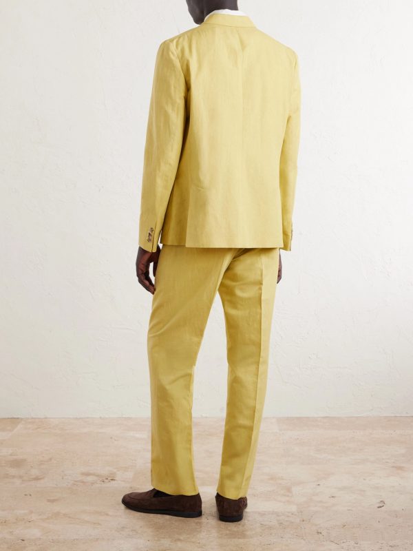 Cotton and Linen-Blend Suit Jacket - BK Cotton and Linen-Blend Suit Jacket - BK