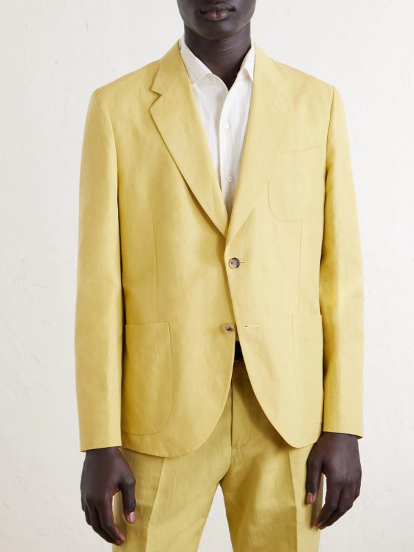 Cotton and Linen-Blend Suit Jacket - FR Cotton and Linen-Blend Suit Jacket - FR