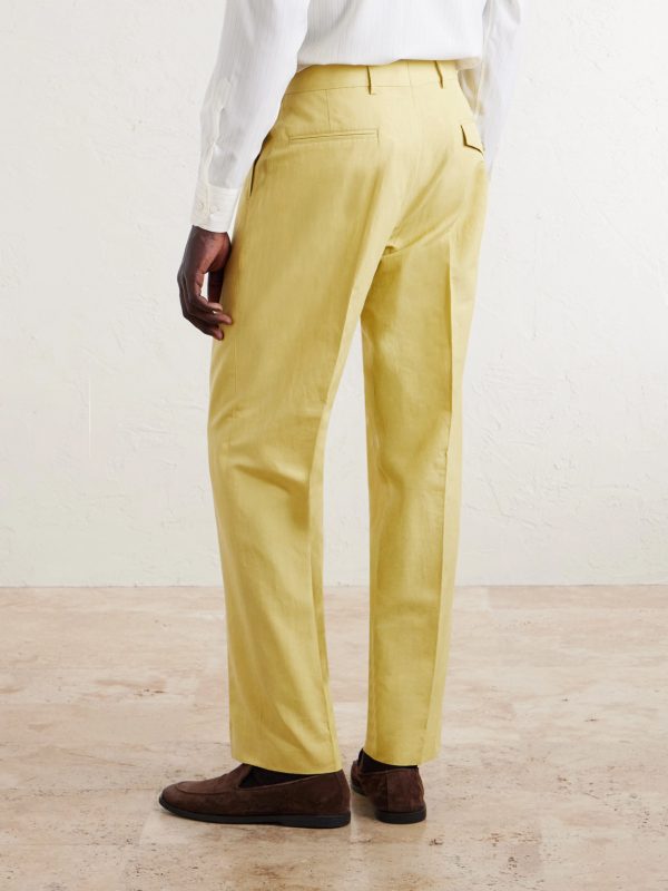 Straight-Leg Cotton and Linen-Blend Suit Trousers - BK Straight-Leg Cotton and Linen-Blend Suit Trousers - BK