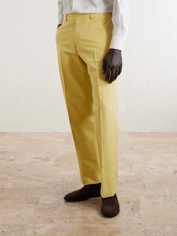 Straight-Leg Cotton and Linen-Blend Suit Trousers - FR Straight-Leg Cotton and Linen-Blend Suit Trousers - FR