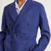 Wool, Linen and Silk-Blend Double-Breasted Blazer - CU Wool, Linen and Silk-Blend Double-Breasted Blazer - CU