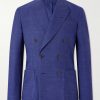 Wool, Linen and Silk-Blend Double-Breasted Blazer Wool, Linen and Silk-Blend Double-Breasted Blazer