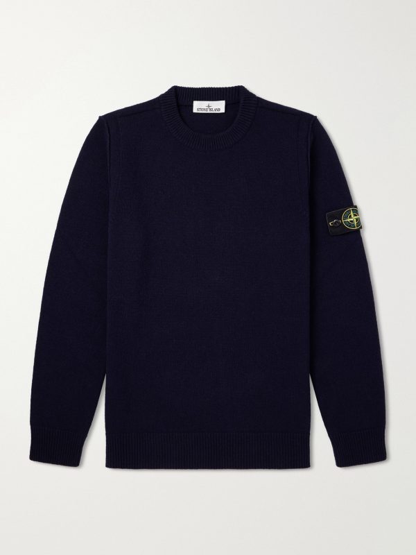 Logo-Appliquéd Wool-Blend Sweater