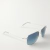 Clifton 58 Aviator-Style Silver-Tone Sunglasses - FR Clifton 58 Aviator-Style Silver-Tone Sunglasses - FR