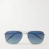 Clifton 58 Aviator-Style Silver-Tone Sunglasses Clifton 58 Aviator-Style Silver-Tone Sunglasses