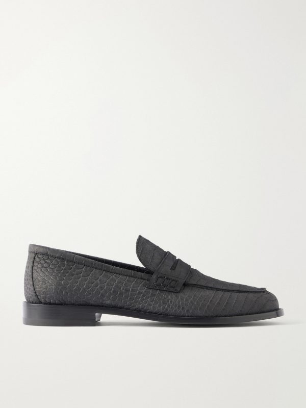 Perry Croc-Effect Nubuck Loafers
