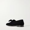 Rufus Bow-Detail Quilted Velvet Loafers - BK Rufus Bow-Detail Quilted Velvet Loafers - BK
