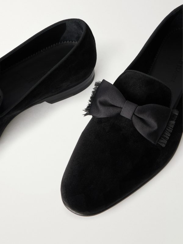 Rufus Bow-Detail Quilted Velvet Loafers - CU Rufus Bow-Detail Quilted Velvet Loafers - CU