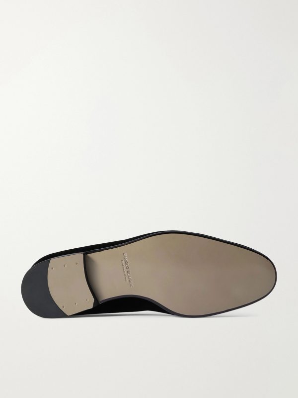 Rufus Bow-Detail Quilted Velvet Loafers - E1 Rufus Bow-Detail Quilted Velvet Loafers - E1