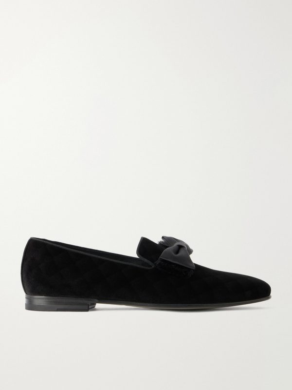Rufus Bow-Detail Quilted Velvet Loafers Rufus Bow-Detail Quilted Velvet Loafers