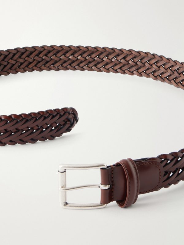 3.5cm Woven Leather Belt - E1