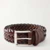 3.5cm Woven Leather Belt