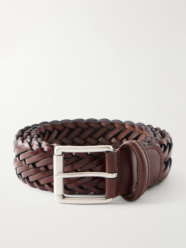 3.5cm Woven Leather Belt