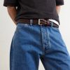 3.5cm Woven Leather Belt - OU