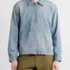 Distressed Denim Zip-Up Jacket - FR Distressed Denim Zip-Up Jacket - FR