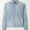 Distressed Denim Zip-Up Jacket Distressed Denim Zip-Up Jacket